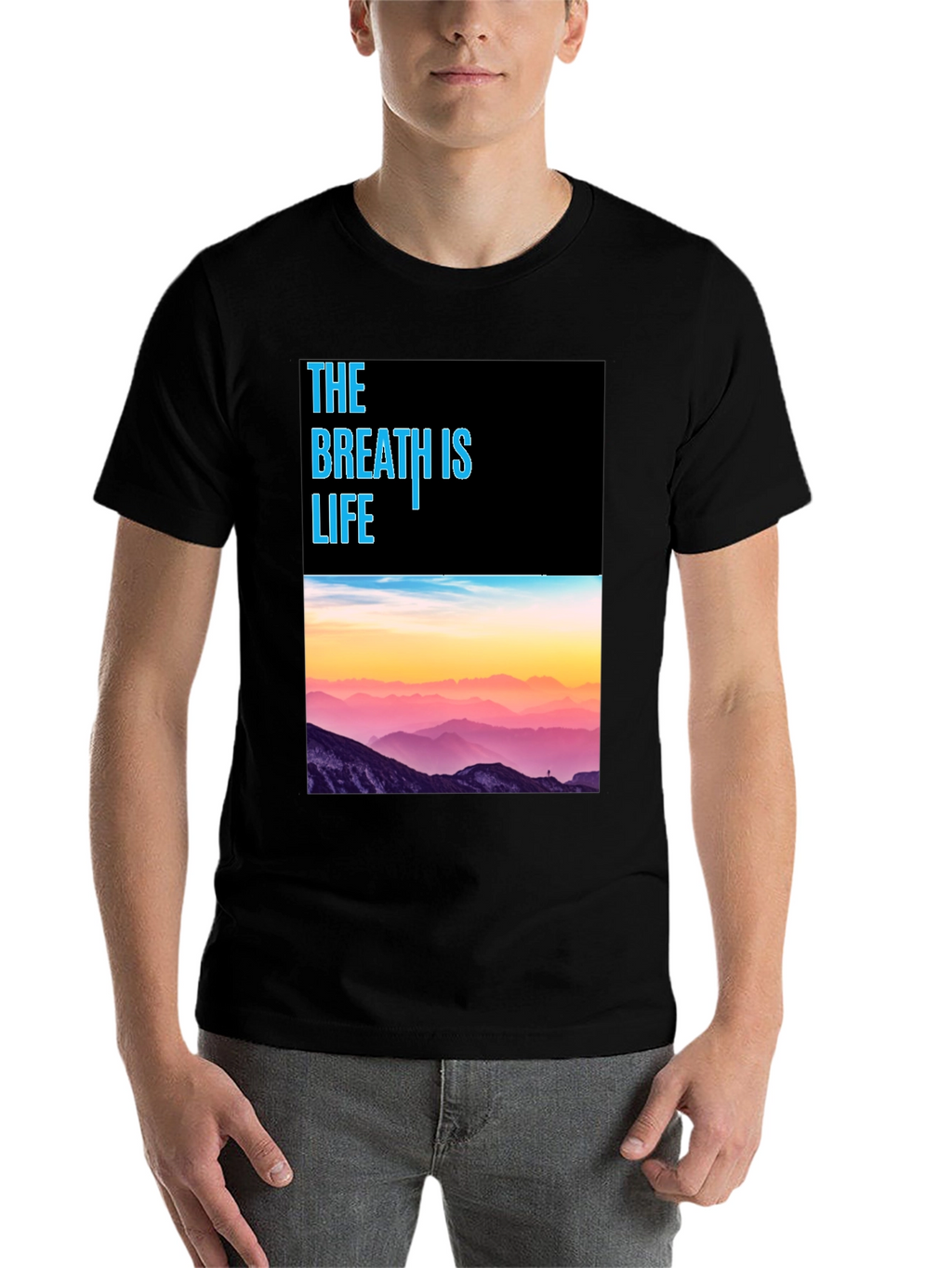Breath is Life Graphic Tee - Mountain Scene