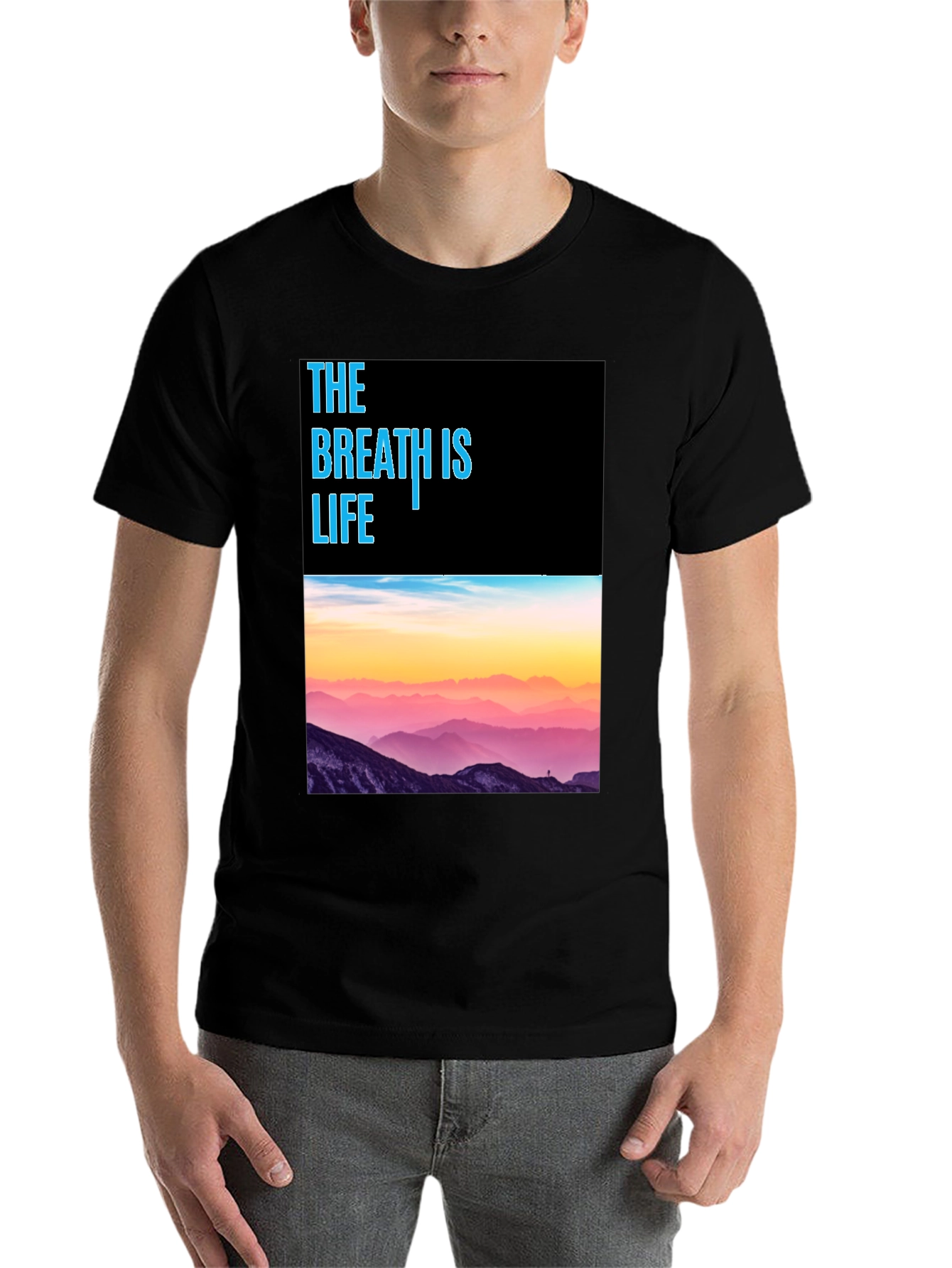 Breath is Life Graphic Tee - Mountain Scene