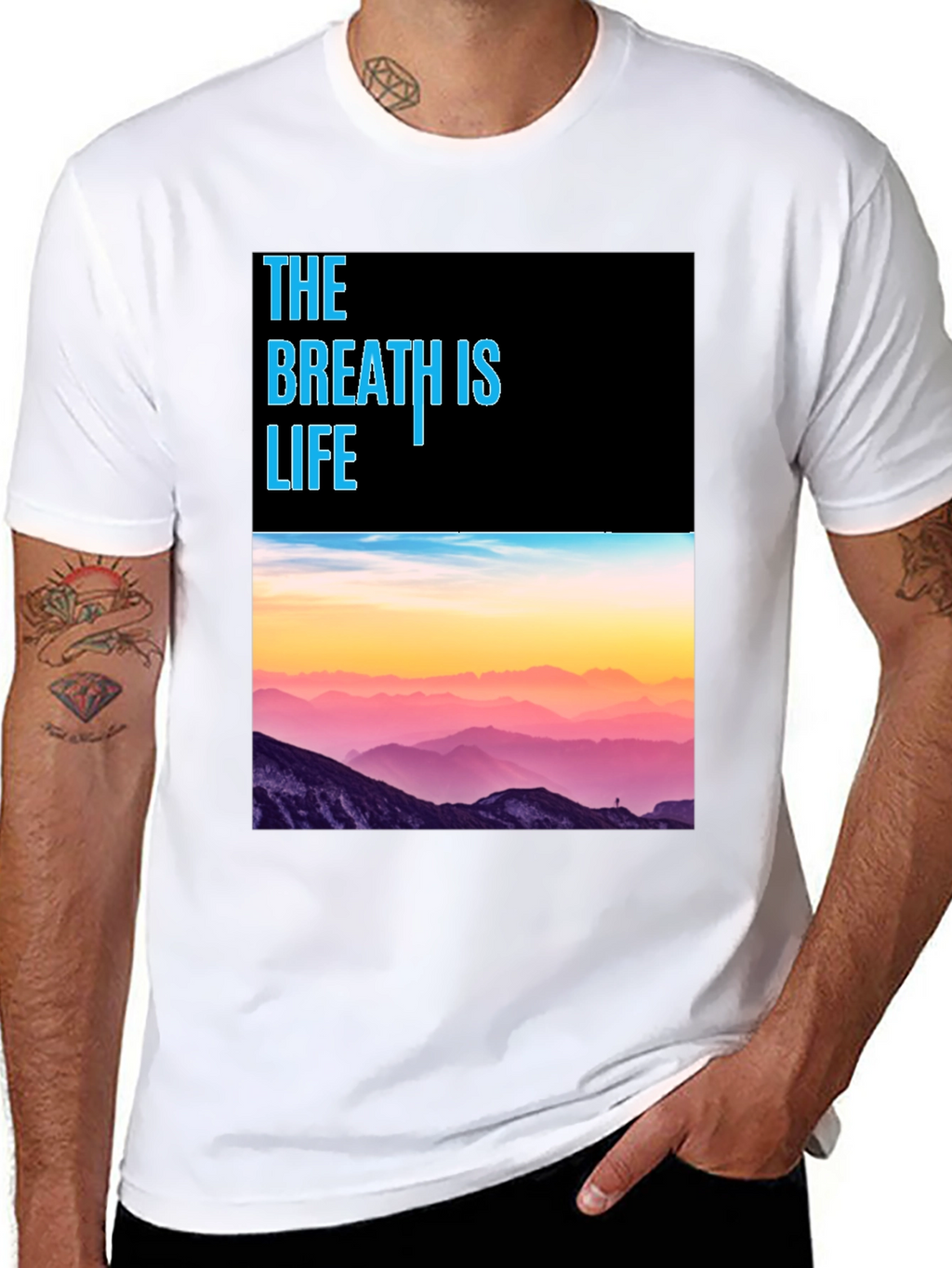 Breath is Life Graphic Tee - Mountain Scene