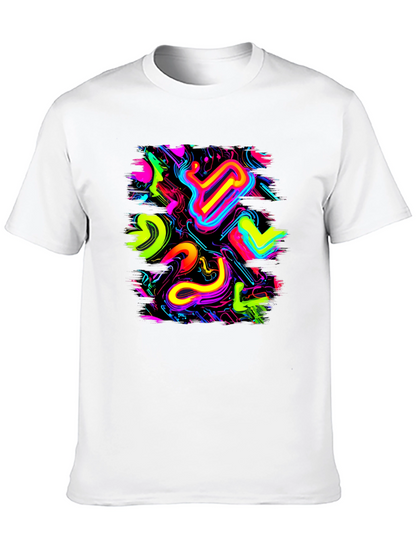 Neon Abstract Graphic Black T-Shirt