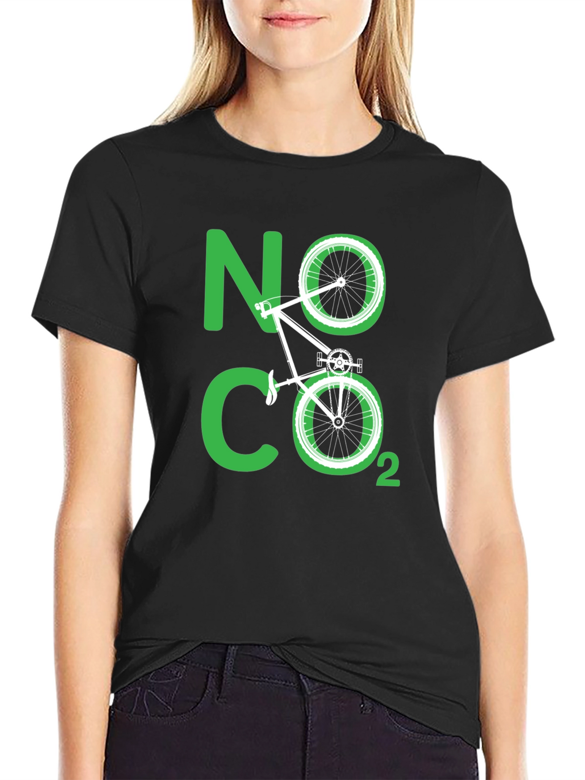 Eco-Friendly No CO2 Bicycle T-Shirt