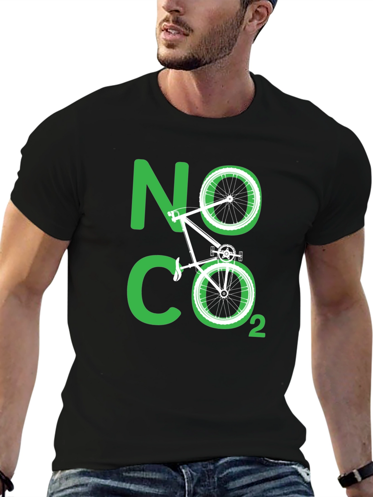Eco-Friendly No CO2 Bicycle T-Shirt