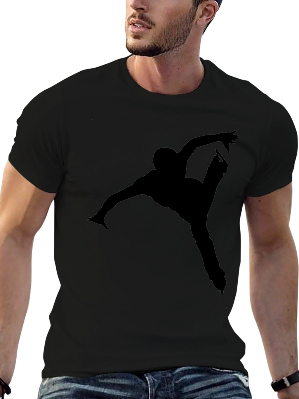 Black Figure Skater Graphic T-Shirt