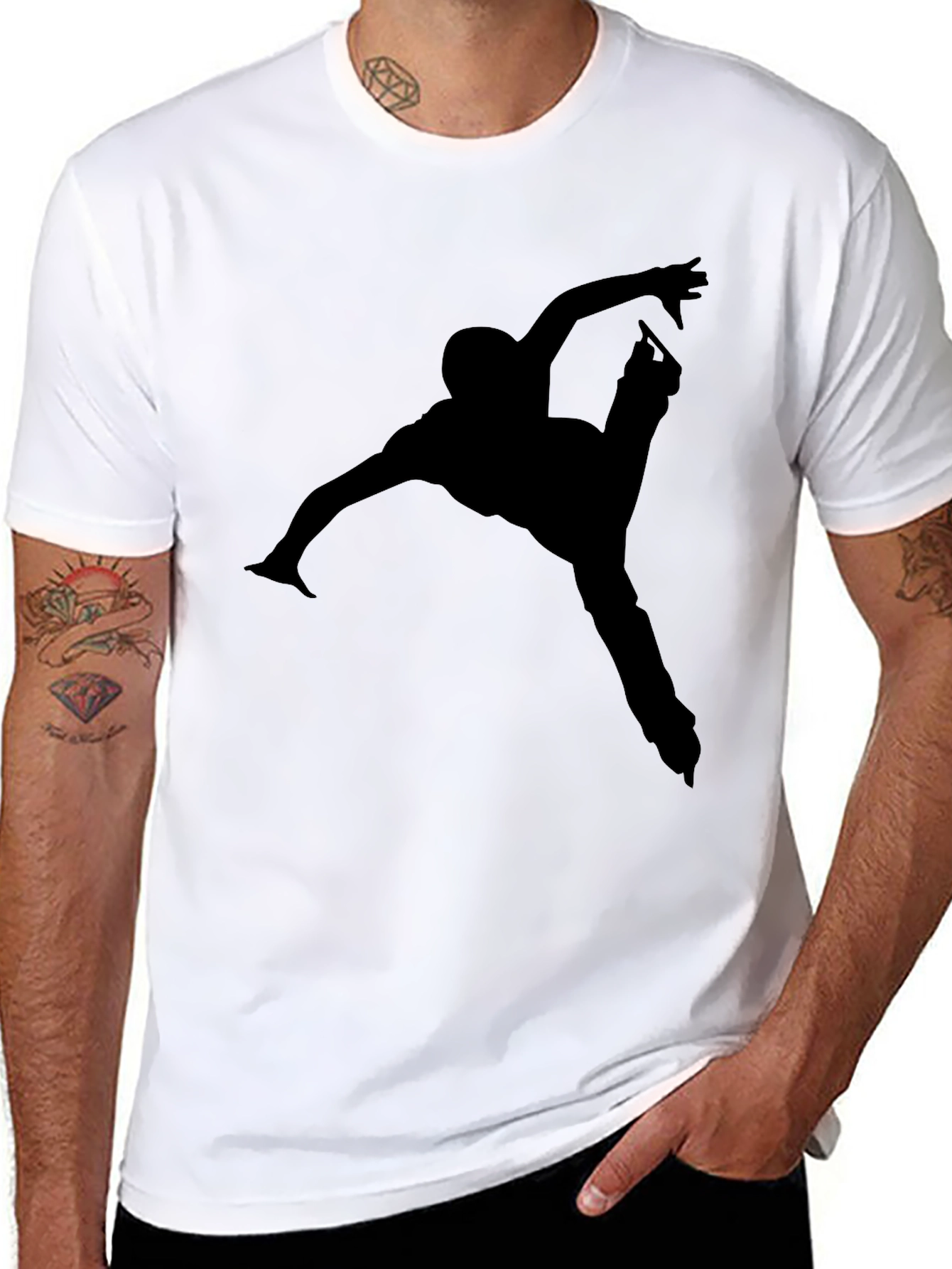 Black Figure Skater Graphic T-Shirt