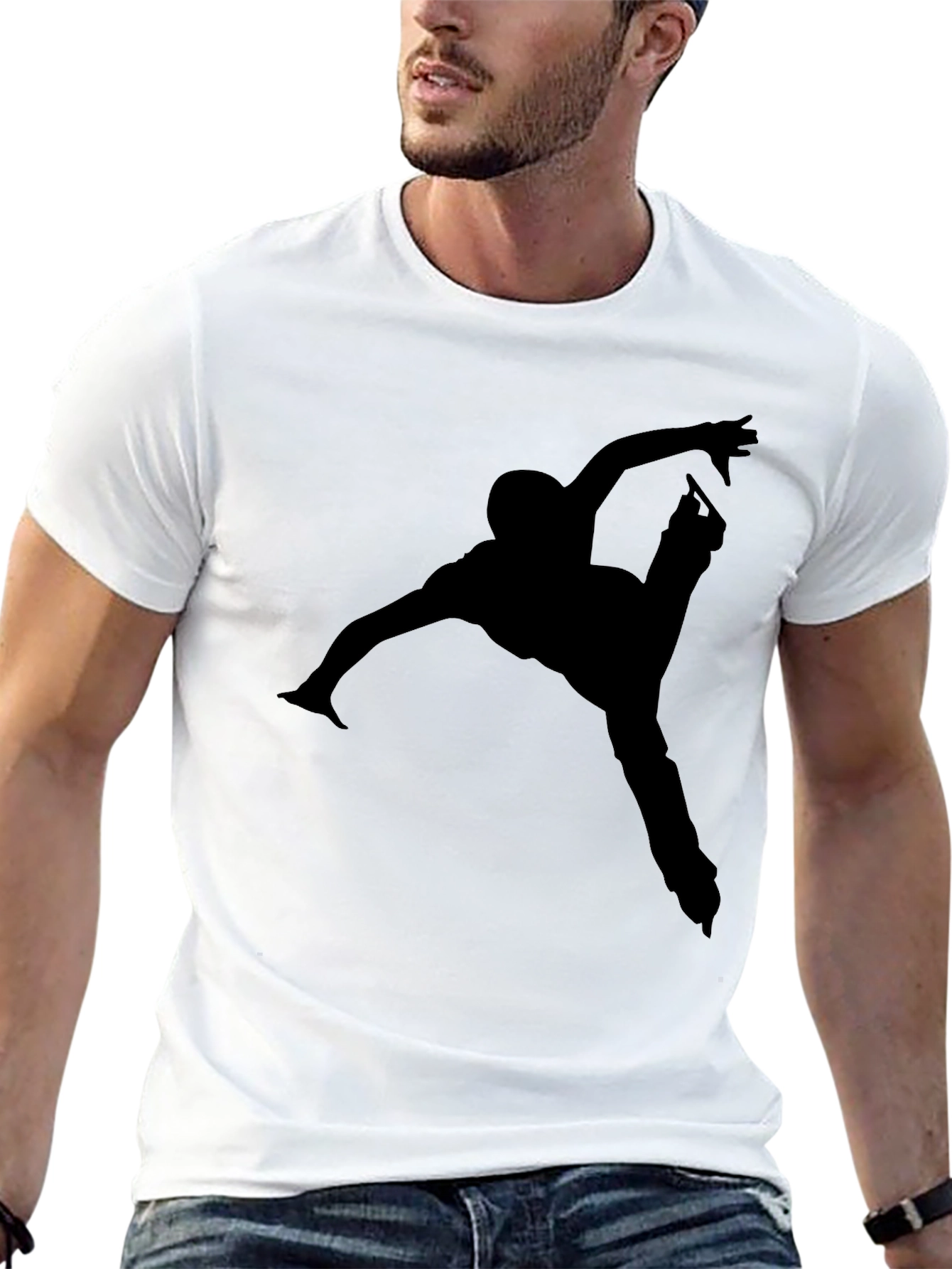 Black Figure Skater Graphic T-Shirt