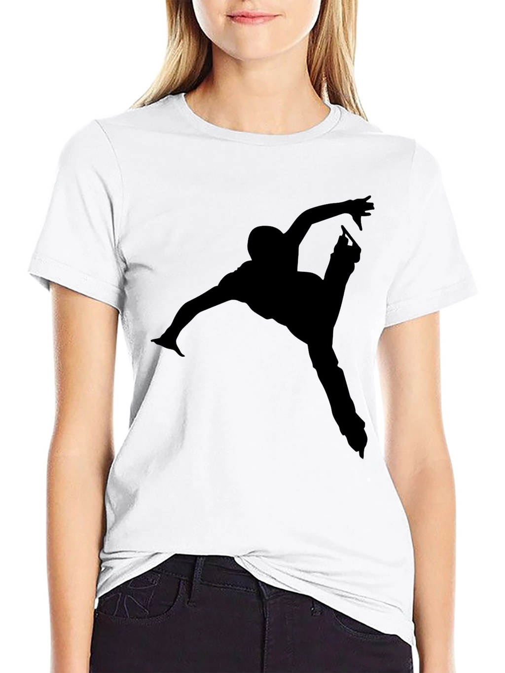 Black Figure Skater Graphic T-Shirt