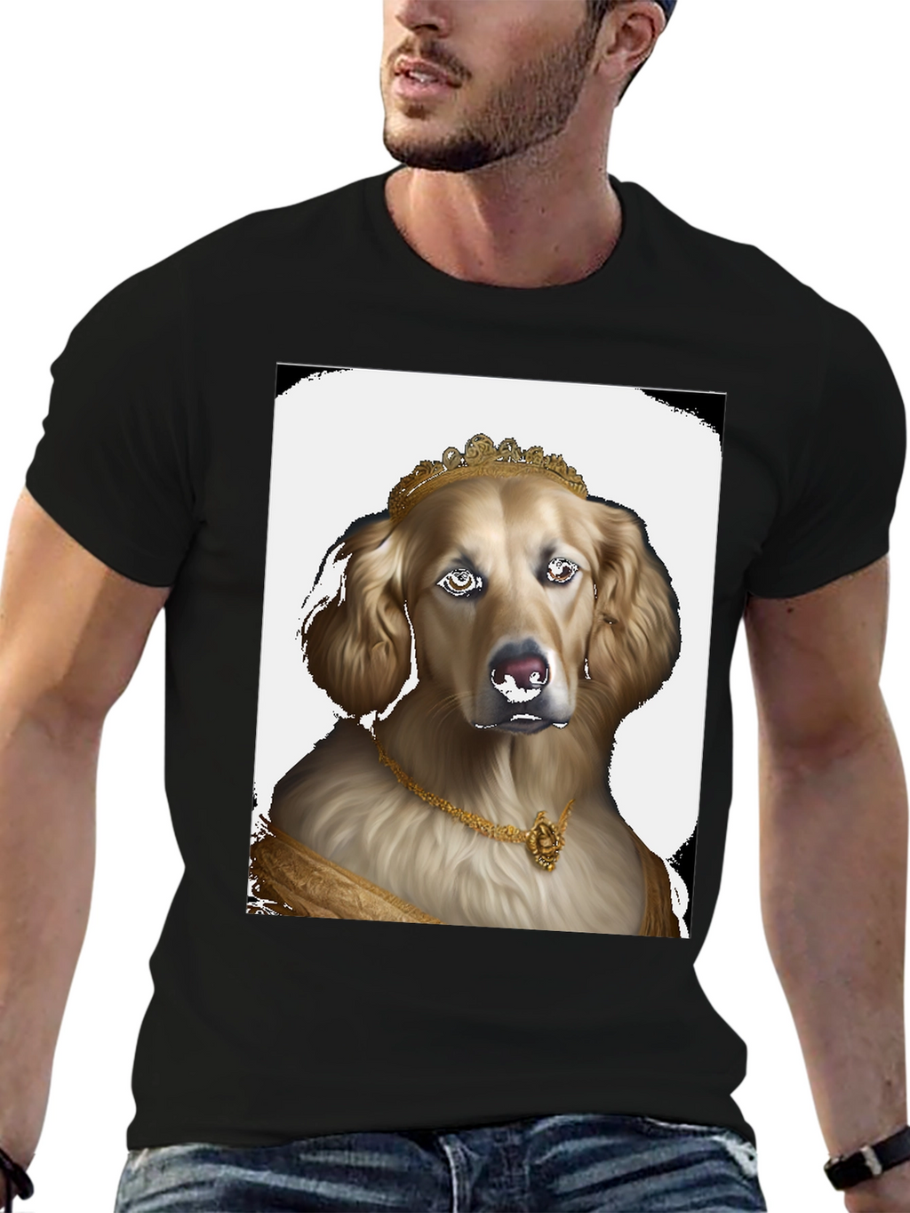 Dog Queen Graphic Tee - Black Cotton T-Shirt