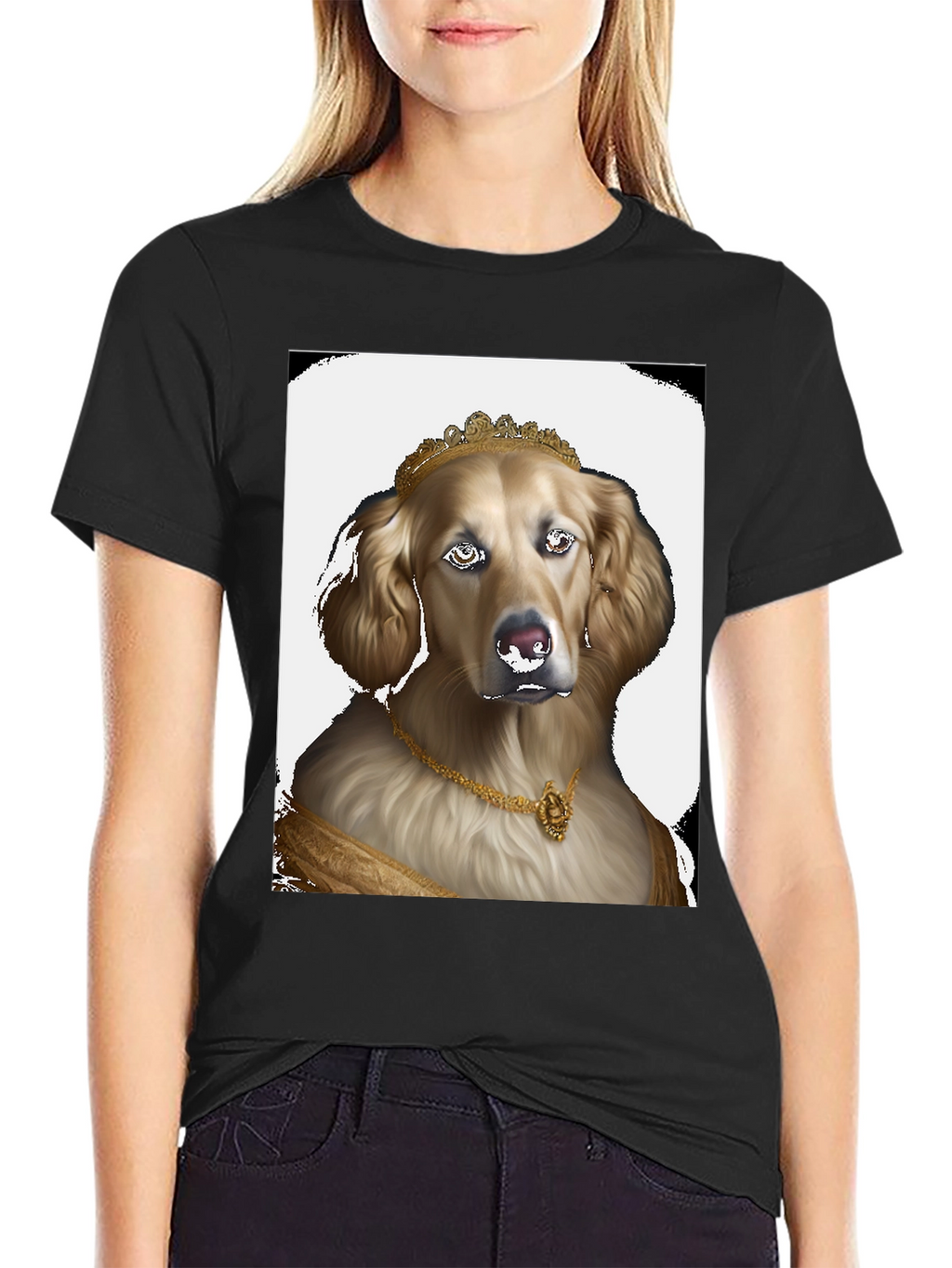 Dog Queen Graphic Tee - Black Cotton T-Shirt