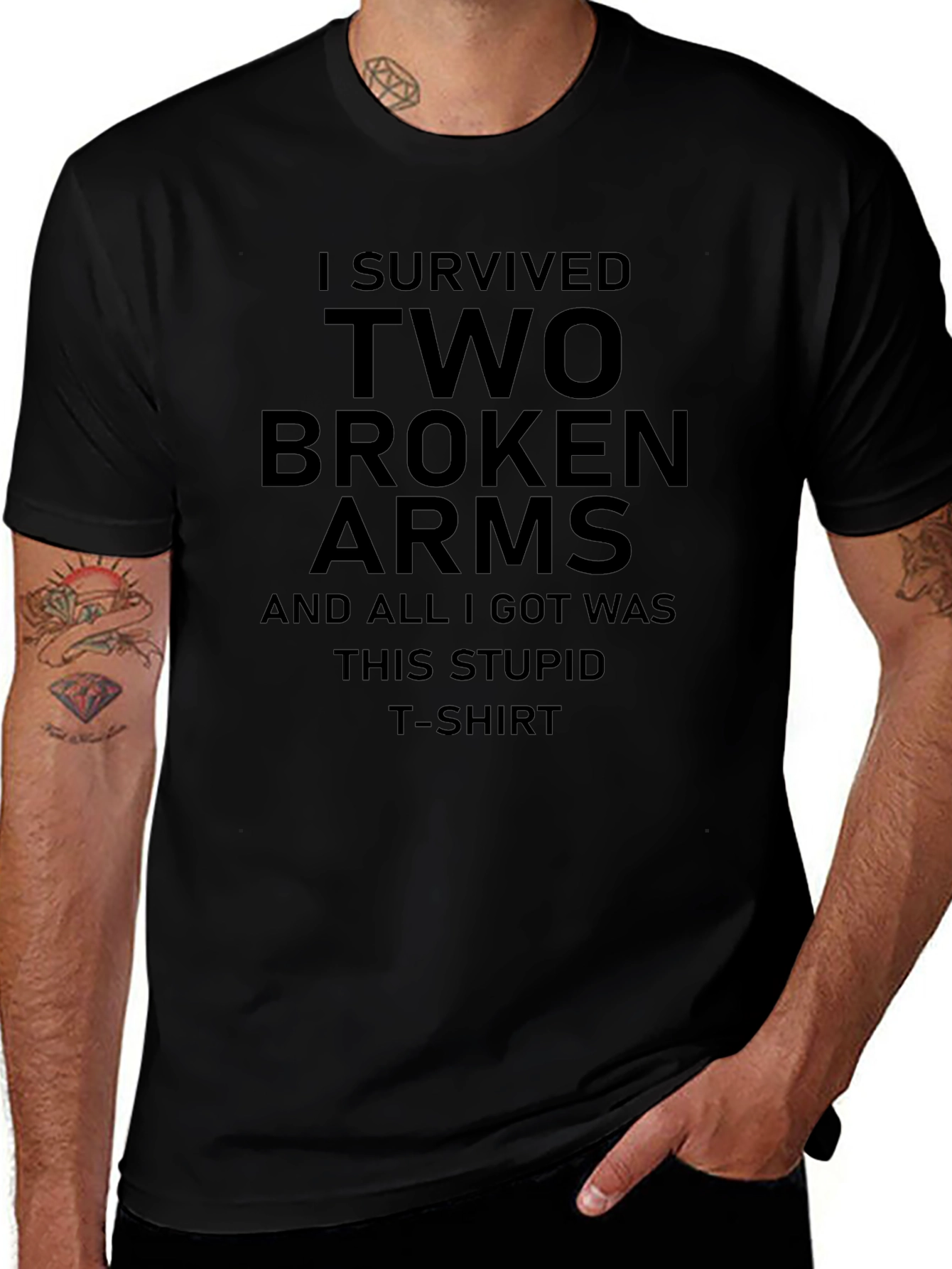 I Survived Two Broken Arms Graphic T-Shirt
