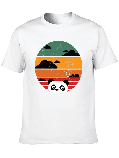 Panda Sunset Graphic Tee - Retro Style Comfort