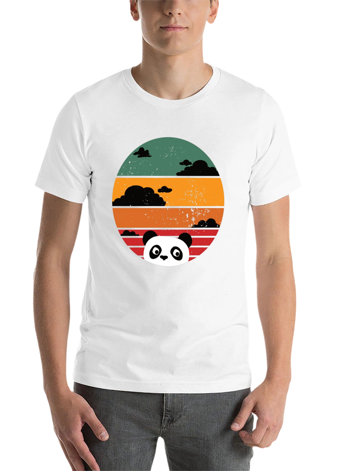 Panda Sunset Graphic Tee - Retro Style Comfort
