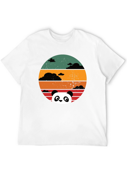 Panda Sunset Graphic Tee - Retro Style Comfort