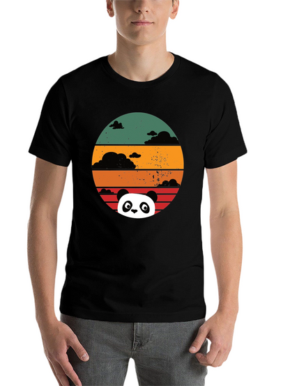 Panda Sunset Graphic Tee - Retro Style Comfort