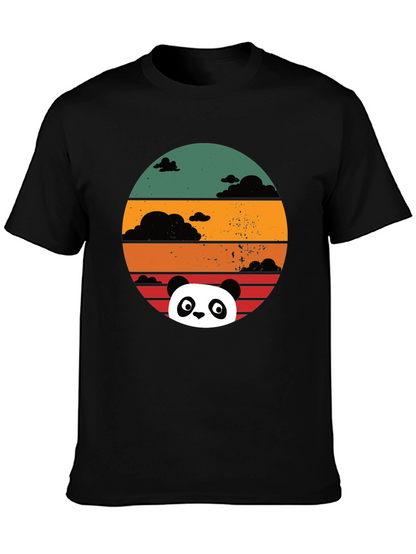 Panda Sunset Graphic Tee - Retro Style Comfort