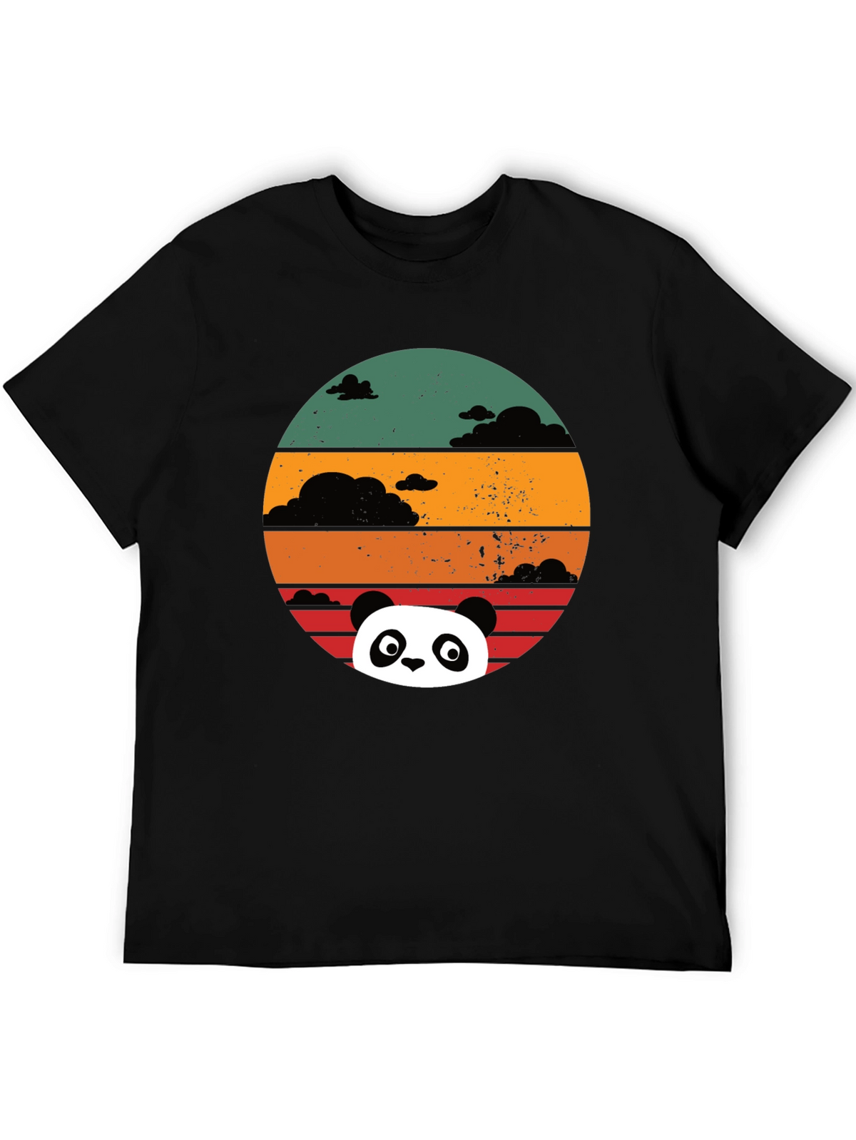 Panda Sunset Graphic Tee - Retro Style Comfort