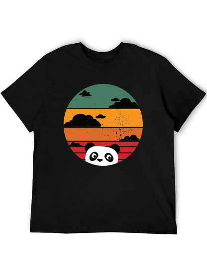 Panda Sunset Graphic Tee - Retro Style Comfort