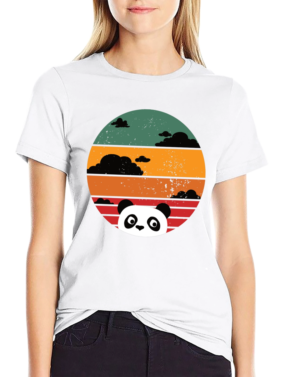 Panda Sunset Graphic Tee - Retro Style Comfort