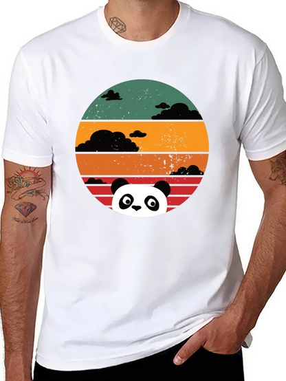 Panda Sunset Graphic Tee - Retro Style Comfort