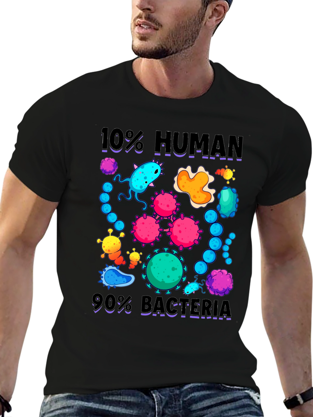 10% Human 90% Bacteria Graphic T-Shirt