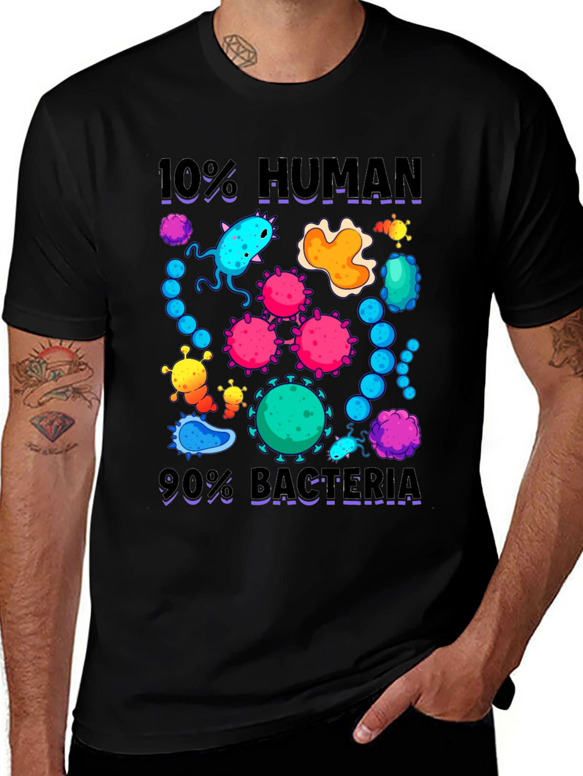10% Human 90% Bacteria Graphic T-Shirt