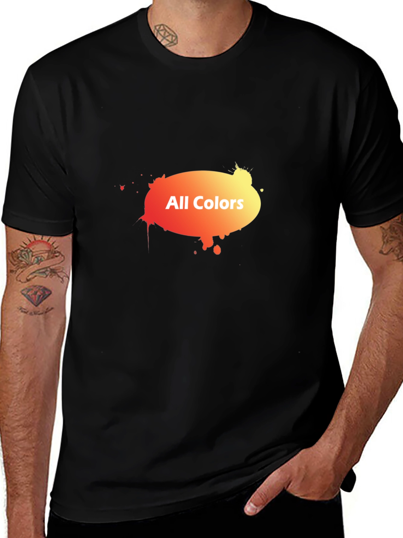 All Colors Graphic Black T-Shirt