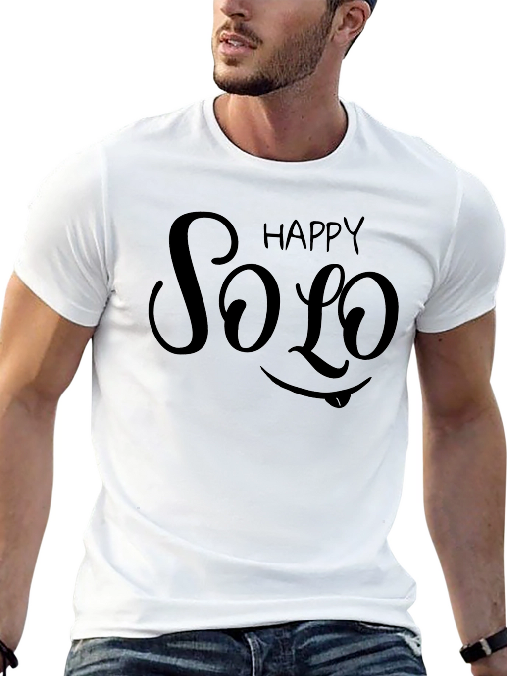 Happy Solo Black T-Shirt - Express Yourself!