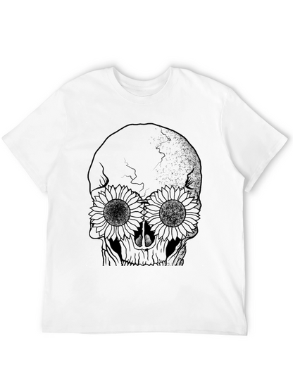 Skull & Sunflower Graphic Black T-Shirt