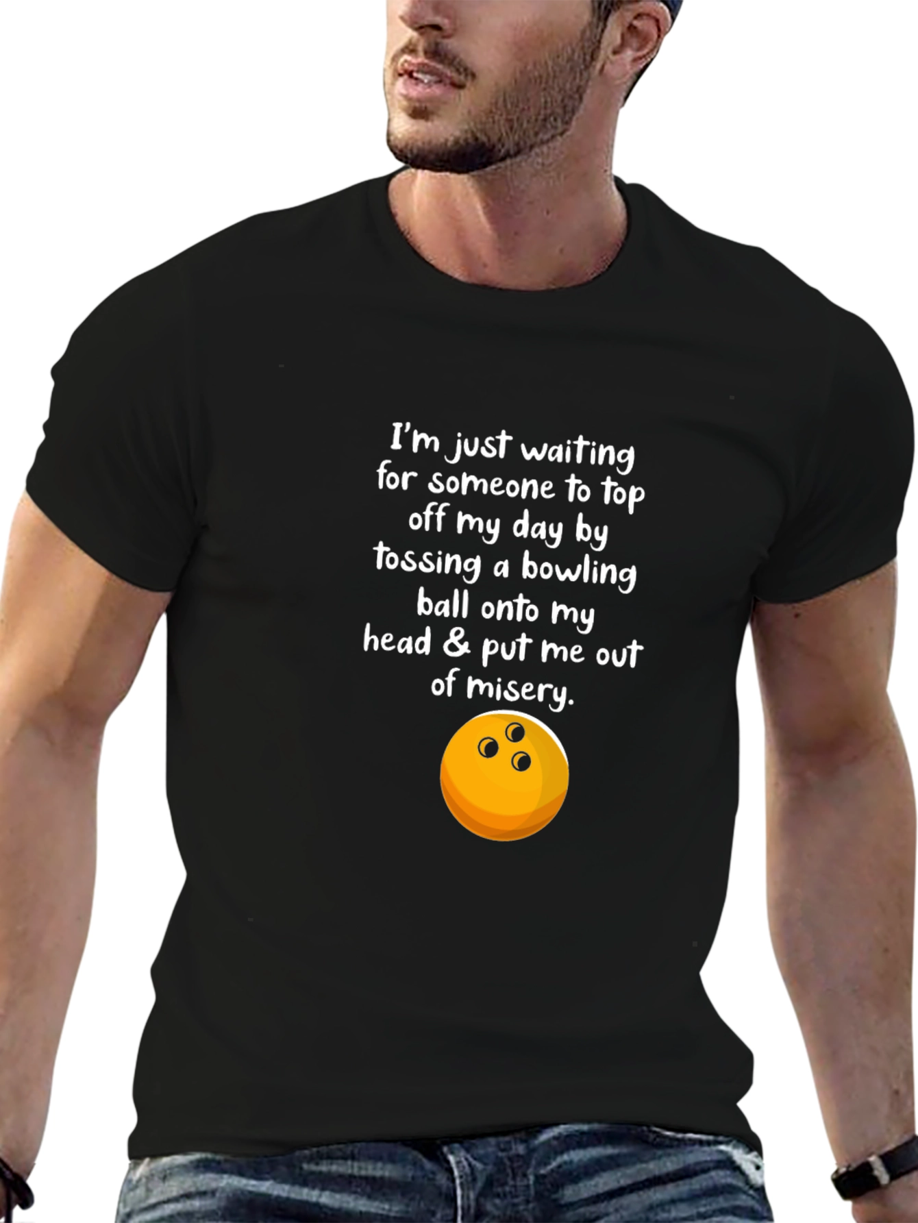 Humorous Bowling T-Shirt - Misery Graphic Tee