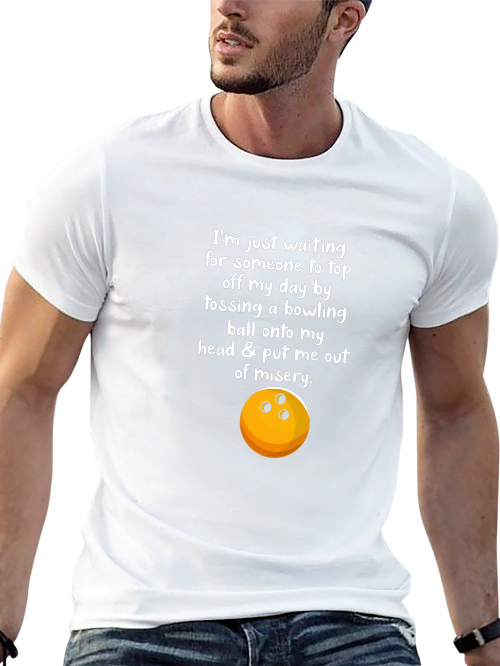 Humorous Bowling T-Shirt - Misery Graphic Tee