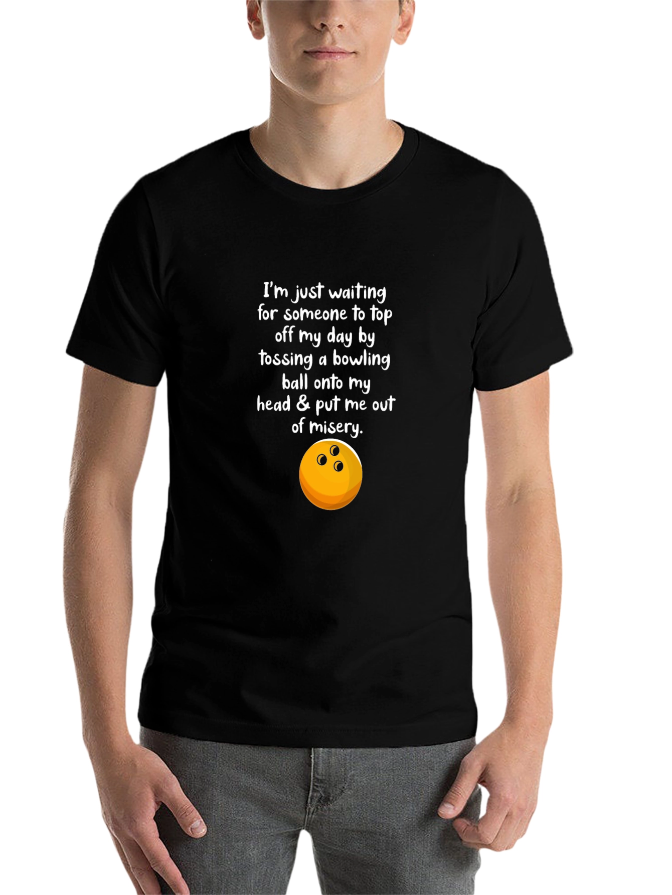 Humorous Bowling T-Shirt - Misery Graphic Tee