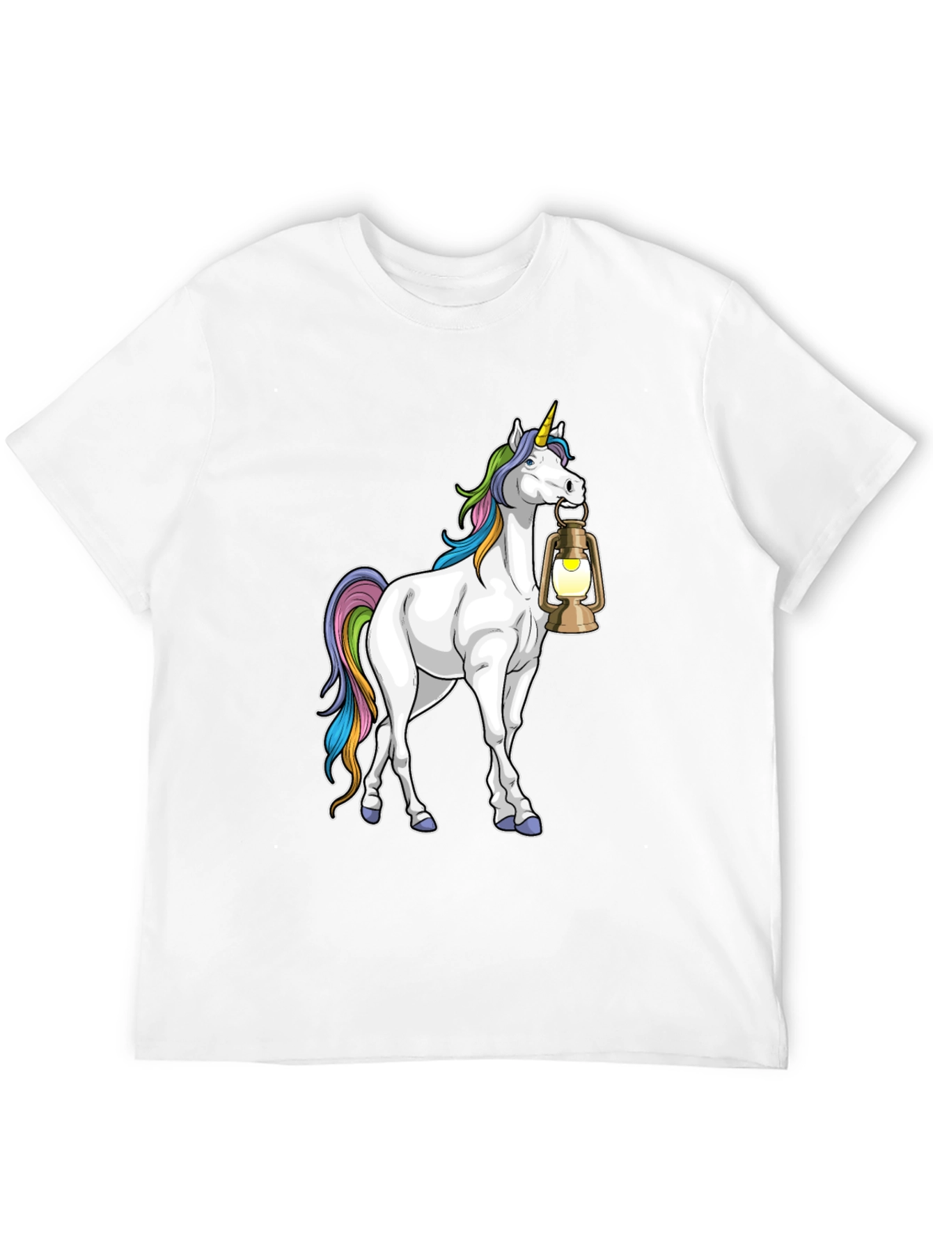 Unicorn Lantern Graphic T-Shirt - Black