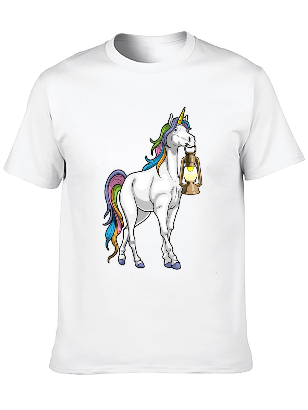 Unicorn Lantern Graphic T-Shirt - Black