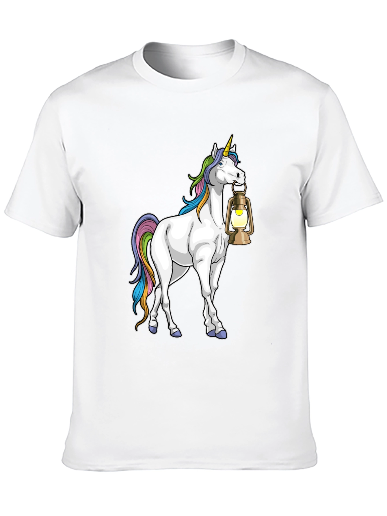 Unicorn Lantern Graphic T-Shirt - Black