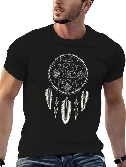 Dreamcatcher Graphic Tee - Stylish Black Cotton T-Shirt