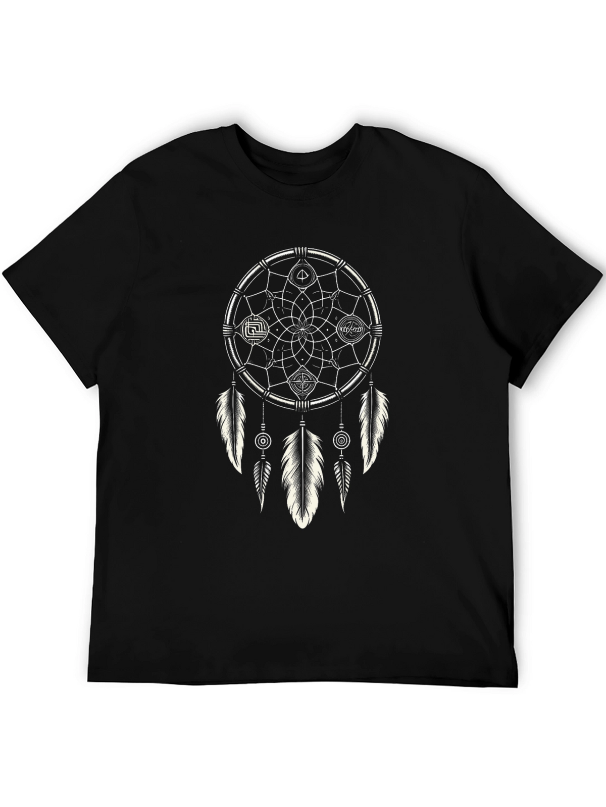 Dreamcatcher Graphic Tee - Stylish Black Cotton T-Shirt