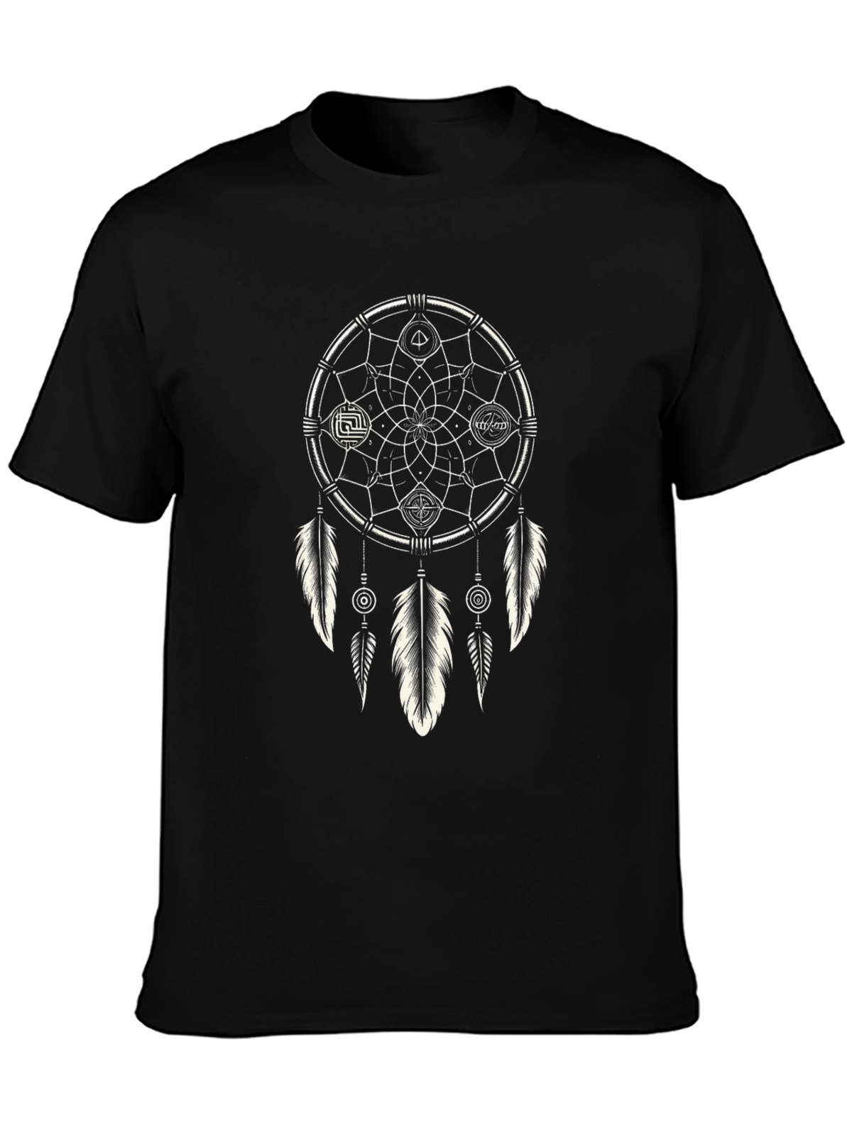 Dreamcatcher Graphic Tee - Stylish Black Cotton T-Shirt