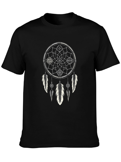 Dreamcatcher Graphic Tee - Stylish Black Cotton T-Shirt