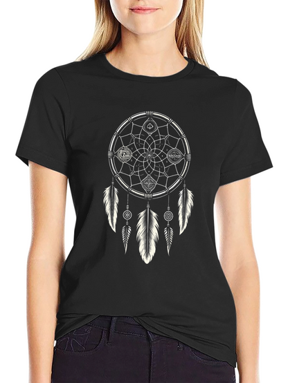 Dreamcatcher Graphic Tee - Stylish Black Cotton T-Shirt