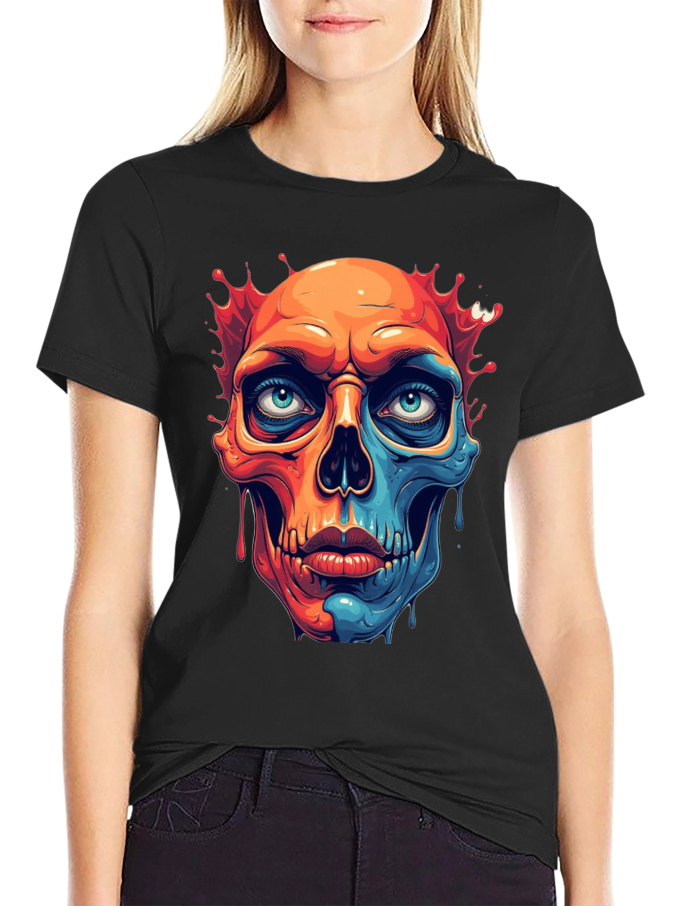 Colorful Skull Graphic T-Shirt - Unique Design