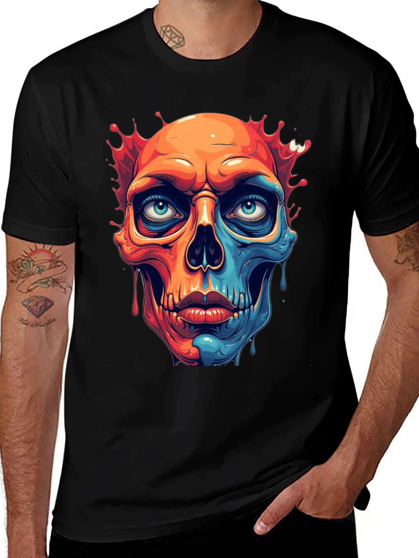 Colorful Skull Graphic T-Shirt - Unique Design