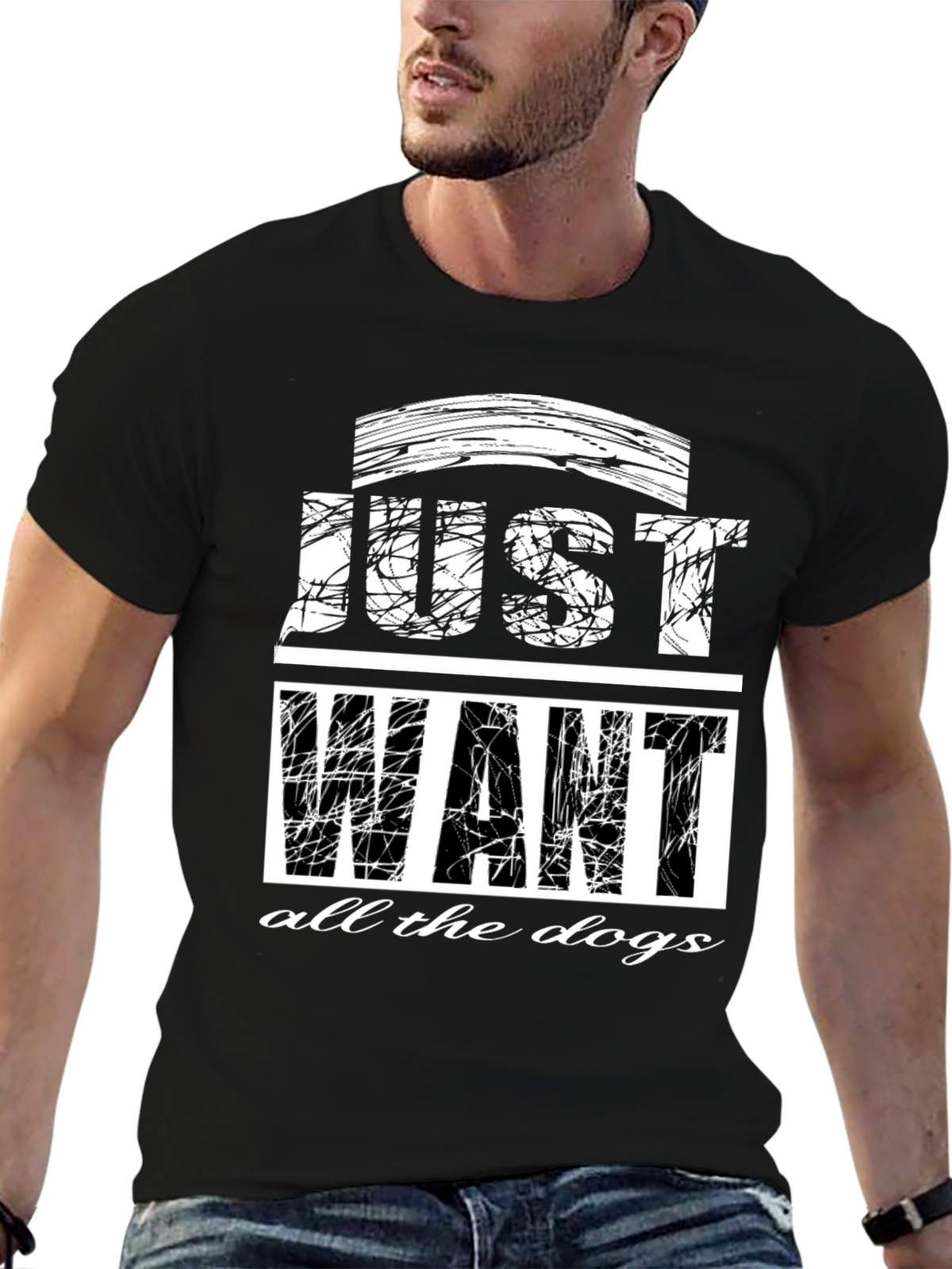 Just Want All The Dogs Graphic T-Shirt