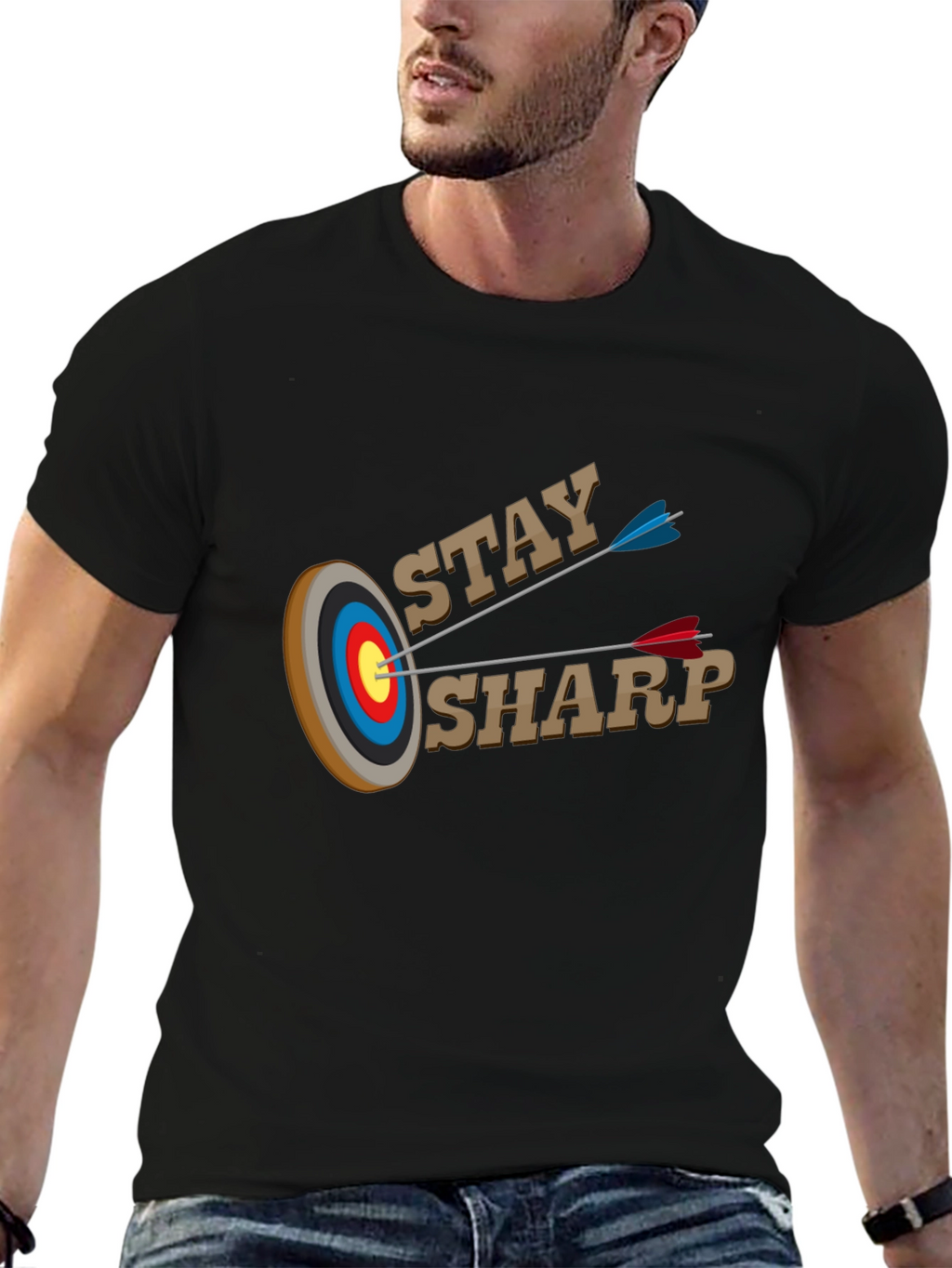 Stay Sharp T-Shirt - Archery Target Design