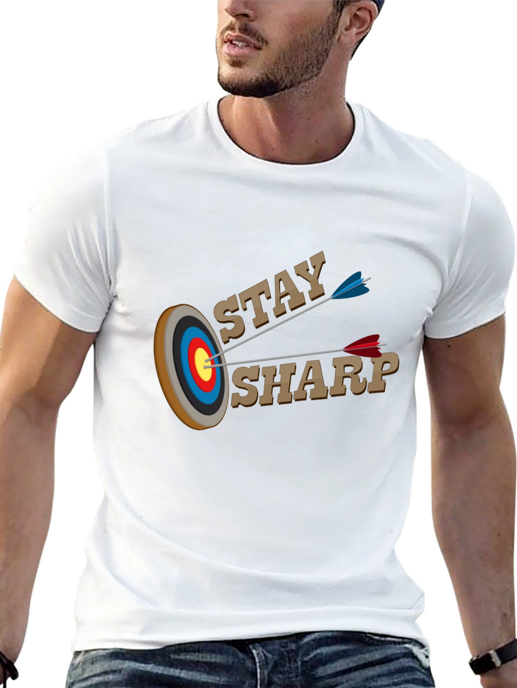 Stay Sharp T-Shirt - Archery Target Design