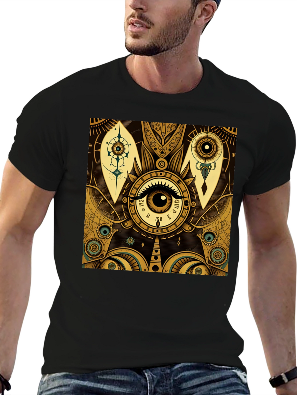 Mystic Eye Graphic Tee - Stylish Black T-Shirt