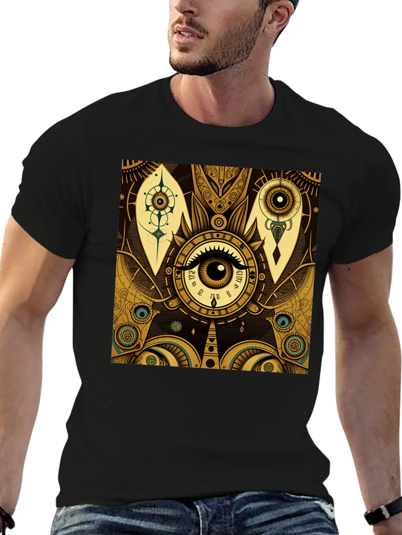 Mystic Eye Graphic Tee - Stylish Black T-Shirt