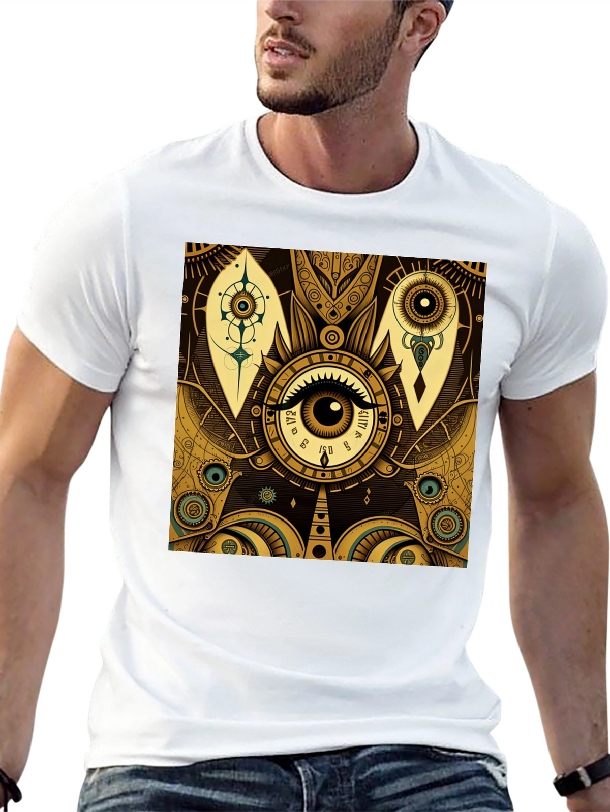 Mystic Eye Graphic Tee - Stylish Black T-Shirt