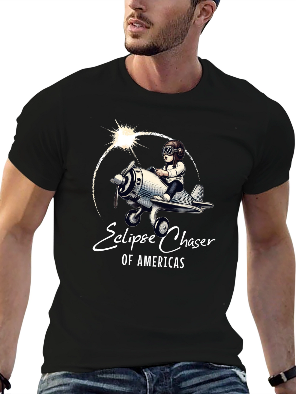 Eclipse Chaser T-Shirt - Pilot & Plane Design