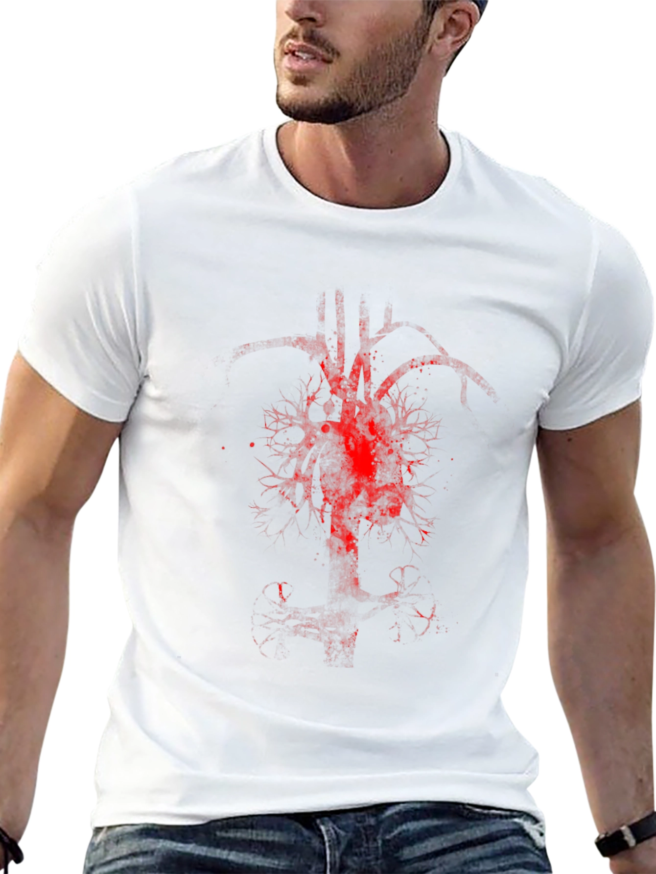 Anatomical Heart Tree Graphic Tee - Black