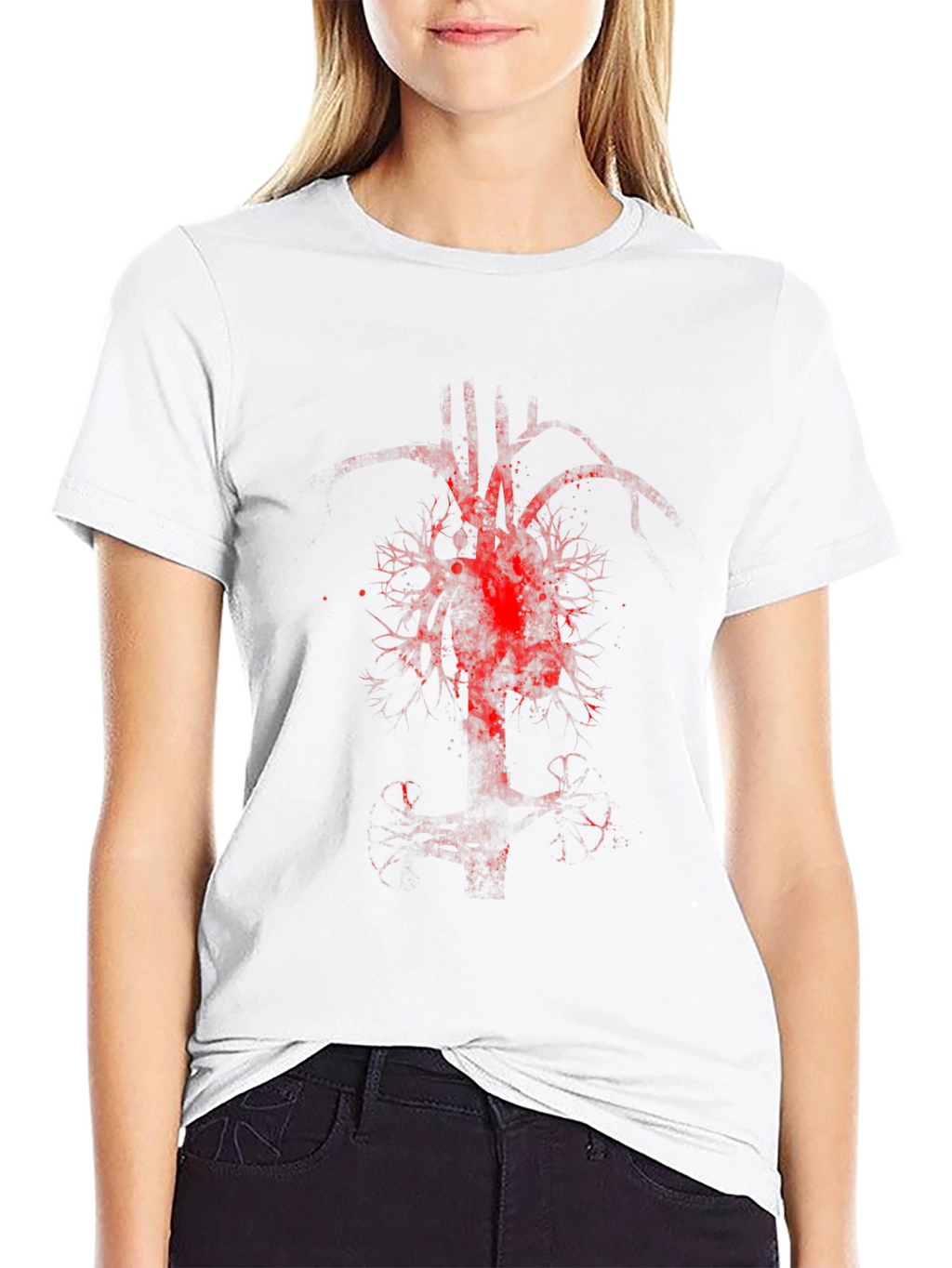 Anatomical Heart Tree Graphic Tee - Black