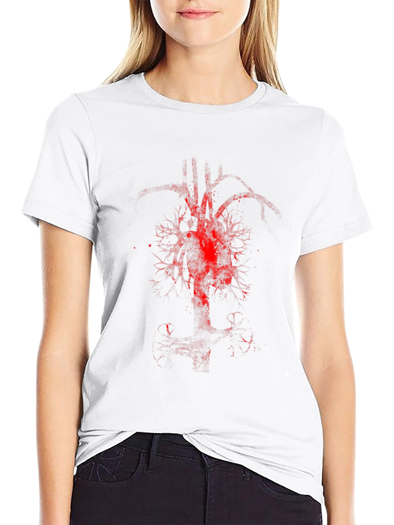 Anatomical Heart Tree Graphic Tee - Black